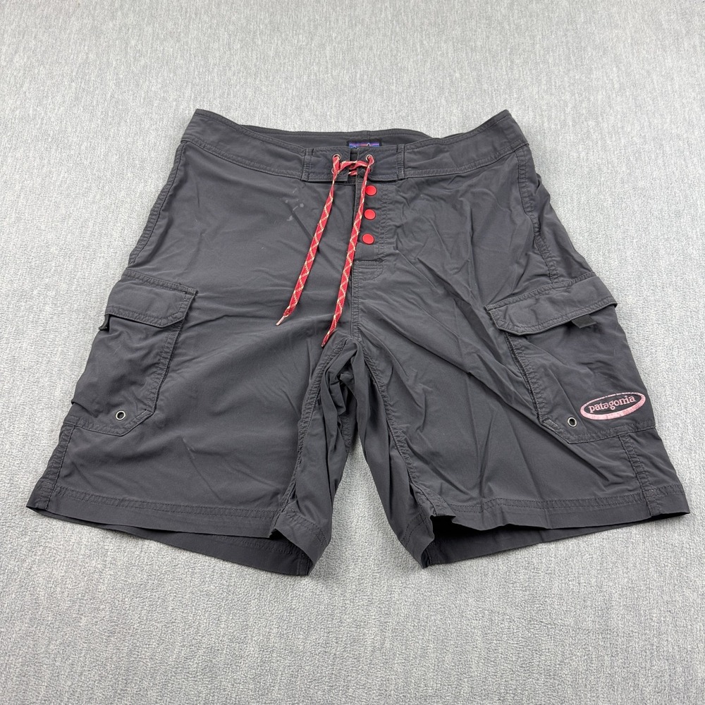 Patagonia Shorts Mens 32 Black Na Pali Surf Board‎ Trunks Swim Drawstring 86546